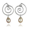 Spanish Concentric Swirl Pearl Earrings