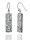 Satin Leaf Impression Rectangular Earrings