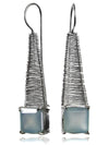 Step Ladder Earrings with Square Stone (AC)