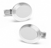 Oval Step Silver Cufflinks