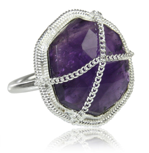 Milano Cantena Stone Ring - Amethyst