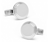 Round Step Silver Cufflinks