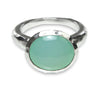 Hammered Gaudi Oval Ring - Aqua Chalcedony